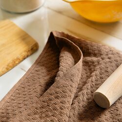 BYFT Orchard Heavy Waffle Bath Towel (70 x 140 Cm) Dark Beige- Set of 4