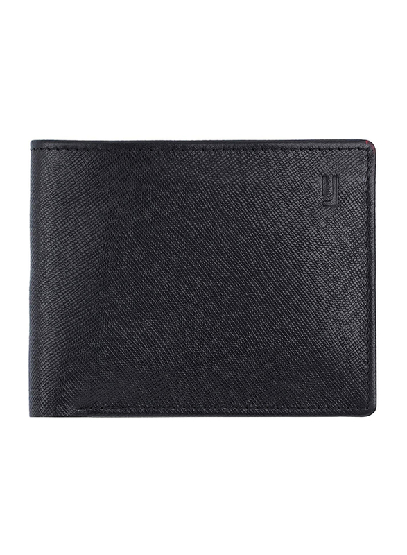 Jafferjees Paris Leather Bi-Fold Wallet for Men, Black