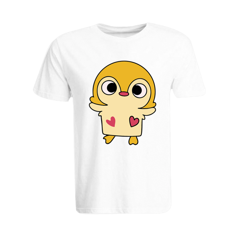 BYFT (White) Printed Cotton T-shirt (Cute Duck) Personalized Round Neck T-shirt For Women (Medium)-Set of 1 pc-190 GSM