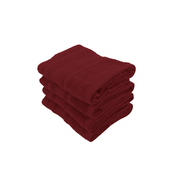 BYFT Home Castle (Maroon) Premium Hand Towel  (50 x 90 Cm - Set of 4) 100% Cotton Highly Absorbent, High Quality Bath linen with Diamond Dobby 550 Gsm