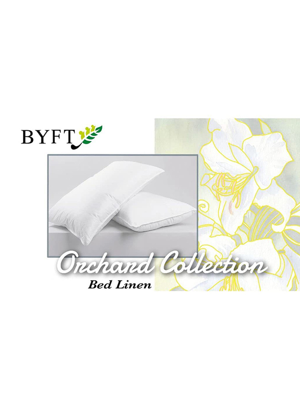 BYFT Orchard Premium 1Kg Filling Microfiber Cotton Pillows, 50 x 70cm, White