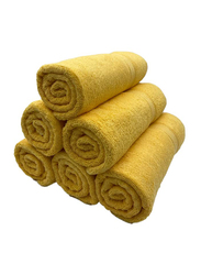 BYFT 6-Piece Daffodil 100% Cotton Bath Towel, 70 x 140cm, Yellow