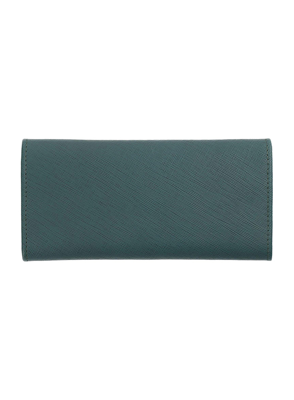 Jafferjees Forget Me Not Leather Tri-Fold Wallet for Women, Green