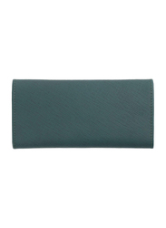 Jafferjees Forget Me Not Leather Tri-Fold Wallet for Women, Green