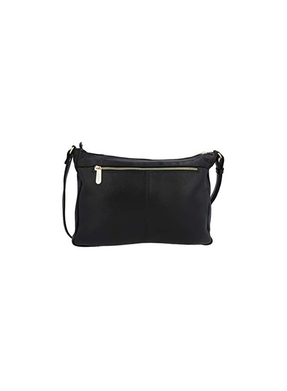 Jafferjees The Coneflower Leather Cross Body Bag for Women, Black