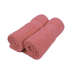 BYFT Home Trendy (Pink) Premium Bath Sheet  (90 x 180 Cm - Set of 2) 100% Cotton Highly Absorbent, High Quality Bath linen with Striped Dobby 550 Gsm