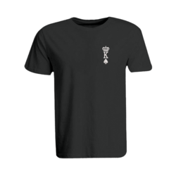 BYFT (Black) Embroidered Cotton T-shirt (Crown King Spades) Personalized Round Neck T-shirt For Men (Small)-Set of 1 pc-190 GSM