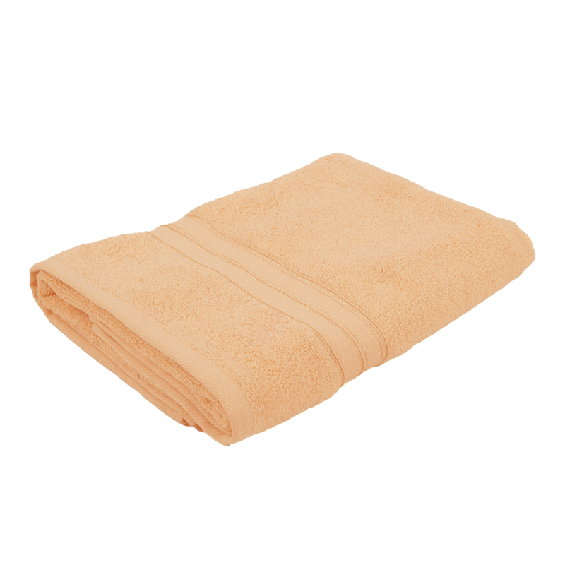 BYFT Home Trendy (Peach) Premium Bath Sheet  (90 x 180 Cm - Set of 1) 100% Cotton Highly Absorbent, High Quality Bath linen with Striped Dobby 550 Gsm