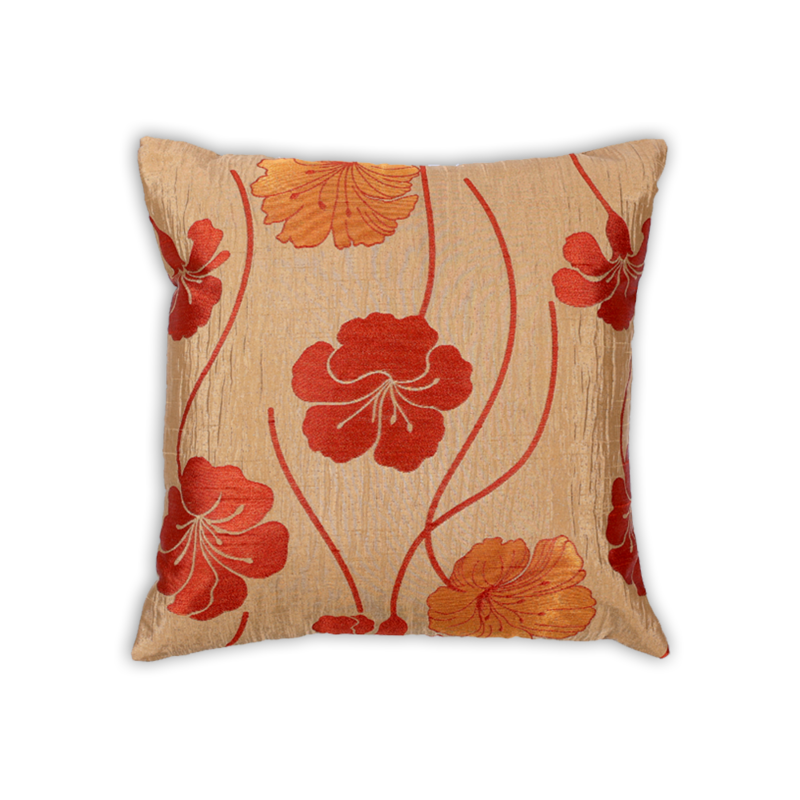 BYFT Sun-Kissed Hibiscus Pale Gold 16 x 16 Inch Decorative Cushion Cover Set of 2