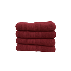 BYFT Home Castle (Maroon) Premium Hand Towel  (50 x 90 Cm - Set of 4) 100% Cotton Highly Absorbent, High Quality Bath linen with Diamond Dobby 550 Gsm