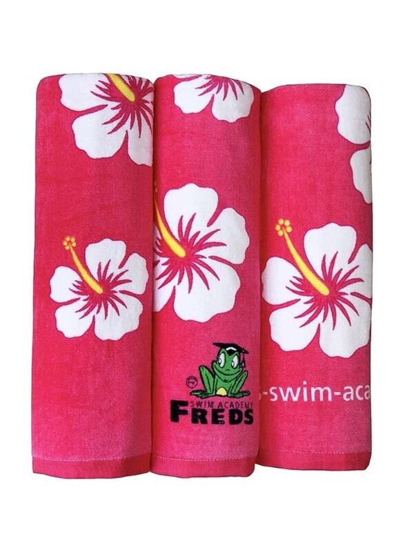 

Freds Swim Academy Velour Hibiscus Design Beach Towel, 140 x 70cm, Pink