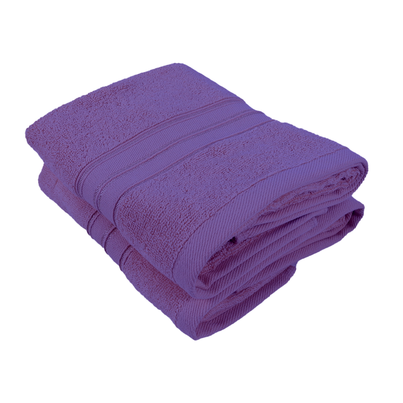 BYFT Home Trendy (Lavender) Premium Hand Towel  (50 x 90 Cm - Set of 2) 100% Cotton Highly Absorbent, High Quality Bath linen with Striped Dobby 550 Gsm