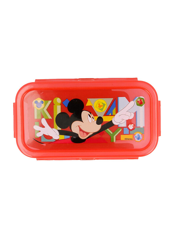 

Disney Rectangular Hermetic Mickey Watercolours Food Container, 250ml, Red