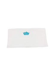 BYFT 100% Cotton Embroidered Prince Bath Towel, 70 x 140cm, White/Blue