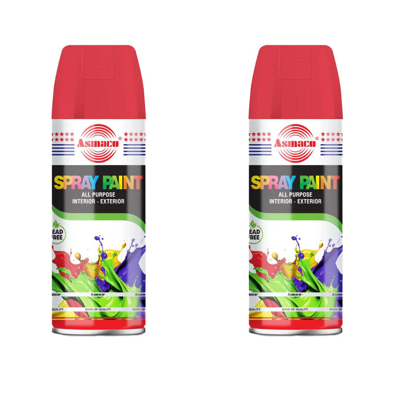 

Asmaco Spray Paint - Red - 400 Ml - Set of 02