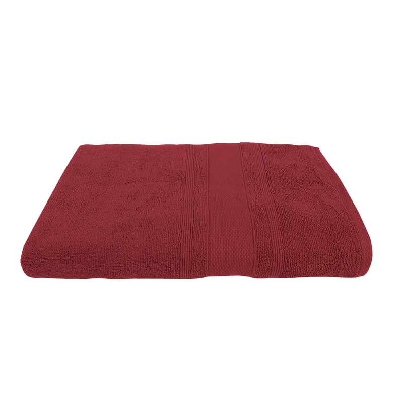 BYFT Home Castle (Maroon) Premium Bath Towel  (70 x 140 Cm - Set of 1) 100% Cotton Highly Absorbent, High Quality Bath linen with Diamond Dobby 550 Gsm