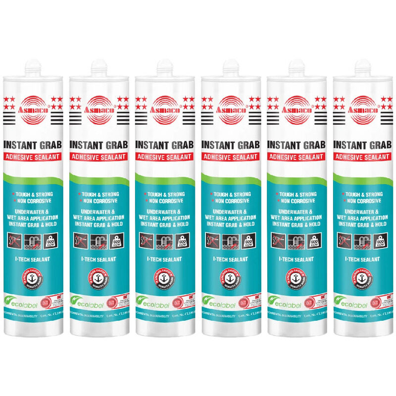

Asmaco Instantgrab Adhesive Sealant - White - 280 Ml - Set of 06