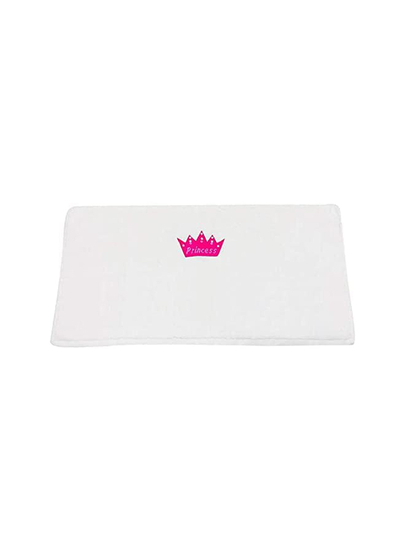 BYFT 100% Cotton Embroidered Princess Bath Towel, 70 x 140cm, White/Pink