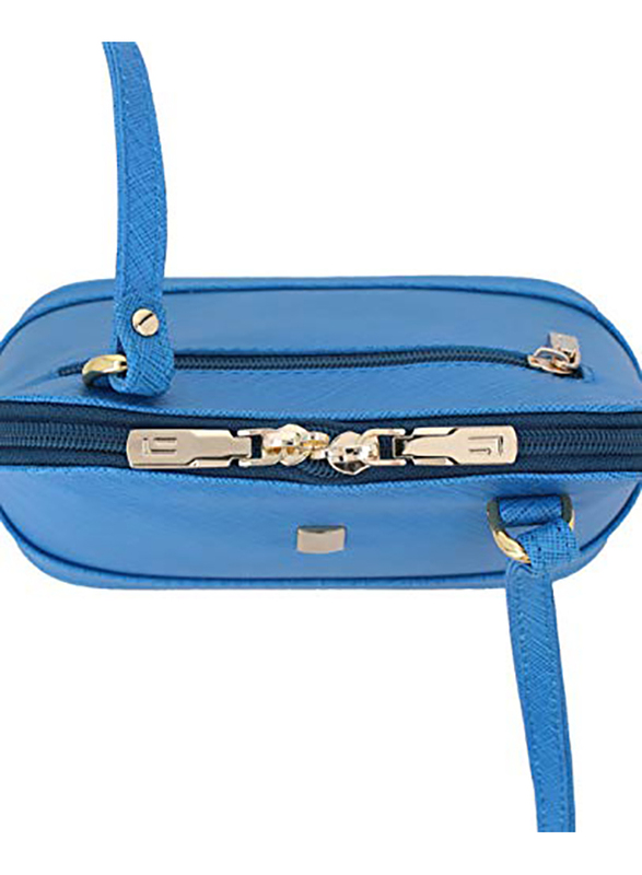 Jafferjees The Begonia Leather Cross Body Bag for Women, Blue