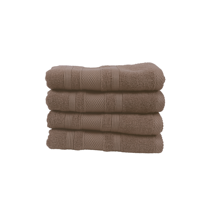 BYFT Home Castle (Beige) Premium Hand Towel  (50 x 90 Cm - Set of 4) 100% Cotton Highly Absorbent, High Quality Bath linen with Diamond Dobby 550 Gsm