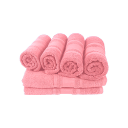 BYFT Home Castle (Pink) 4 Hand Towel (50 x 90 Cm) & 2 Bath Towel (70 x 140 Cm) 100% Cotton Highly Absorbent, High Quality Bath linen with Diamond Dobby 550 Gsm Set of 6