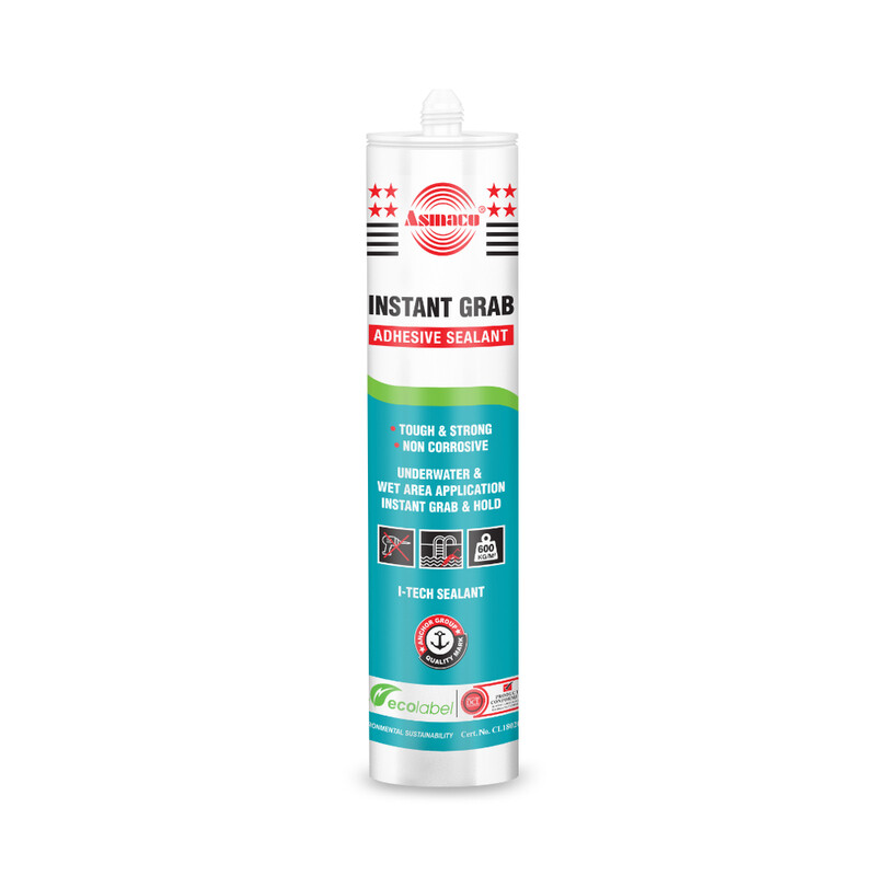 

Asmaco Instantgrab Adhesive Sealant - Black - 280 Ml - Set of 01