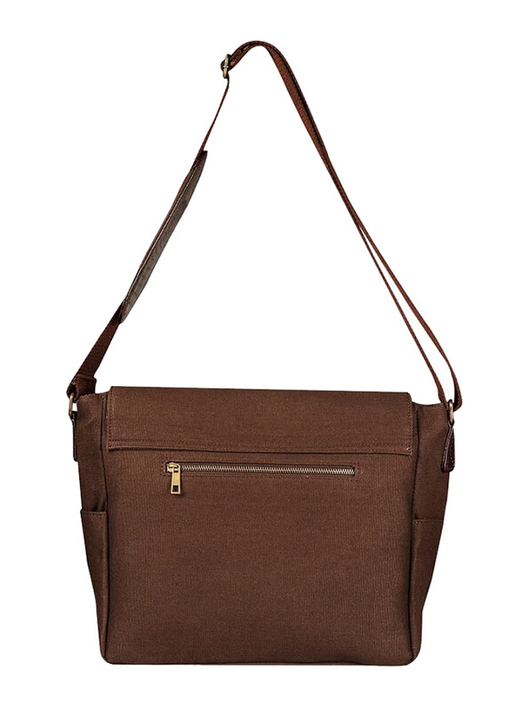 Mounthood 15-inch Canvas Laptop Messenger Bag Unisex, Faunus Brown