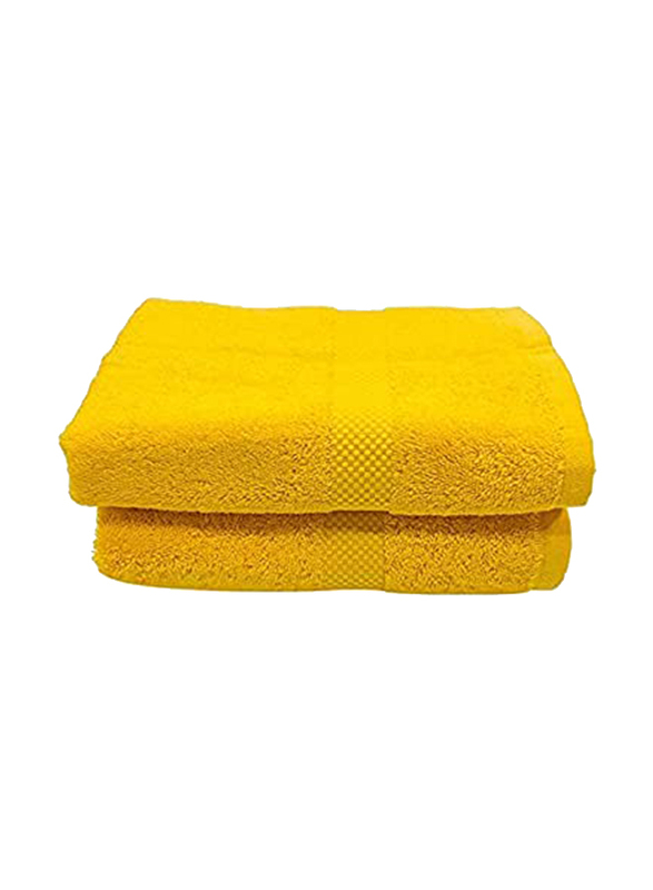 BYFT Gardenia 100% Cotton Hand Towel Set, 2 Piece, Yellow