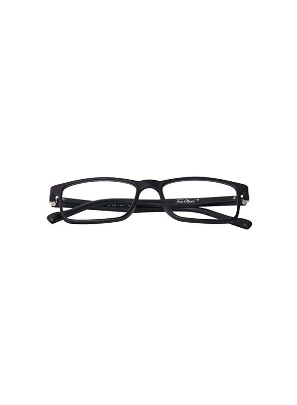 Tom Oliver Full Rim Rectangle Black Computer Glasses For Kids Unisex, Transparent Blue Light Lens