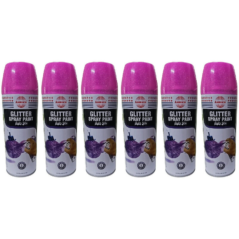 

Asmaco Glitter Spray Paint - Magenta - 400 Ml - Set of 06