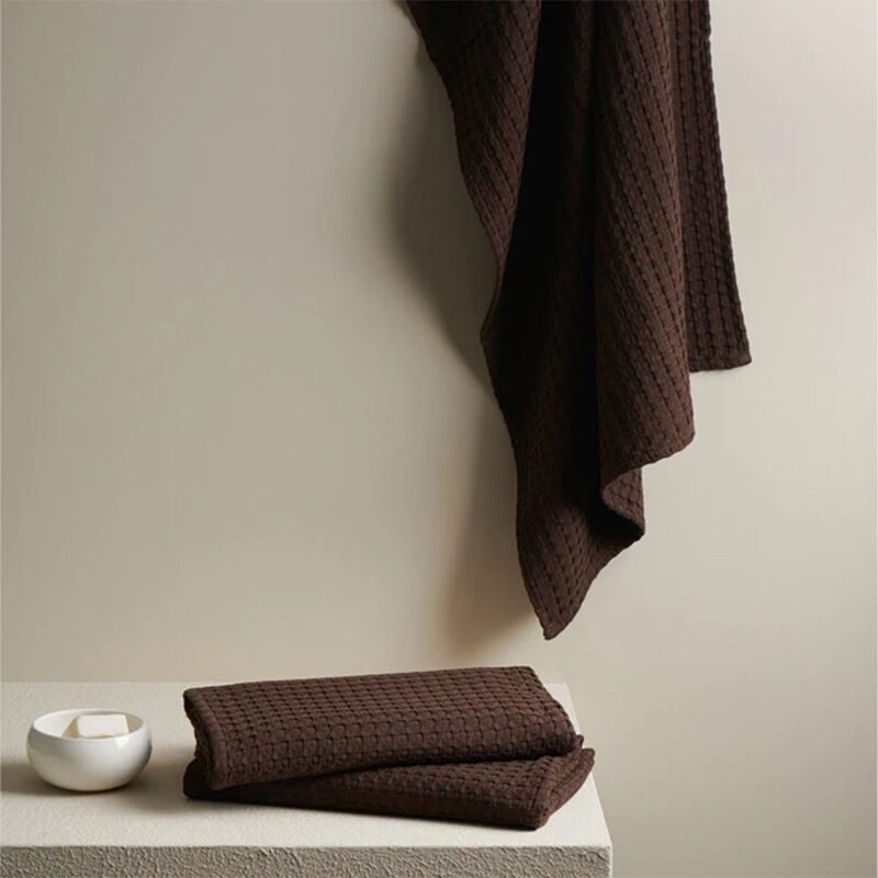 BYFT Orchard Heavy Waffle Bath Towel (70 x 140 Cm) Dark Beige- Set of 4