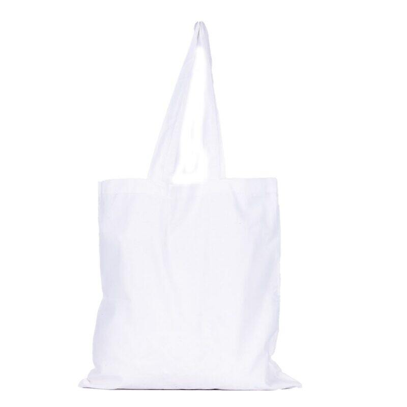 BYFT White Cotton Flat Tote Bag (Beach Vibes)