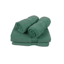 BYFT Home Ultra (Green) 2 Hand Towel (50 x 90 Cm) & 2 Bath Towel (70 x 140 Cm) 100% Cotton Highly Absorbent, High Quality Bath linen with Checkered Dobby 550 Gsm Set of 4