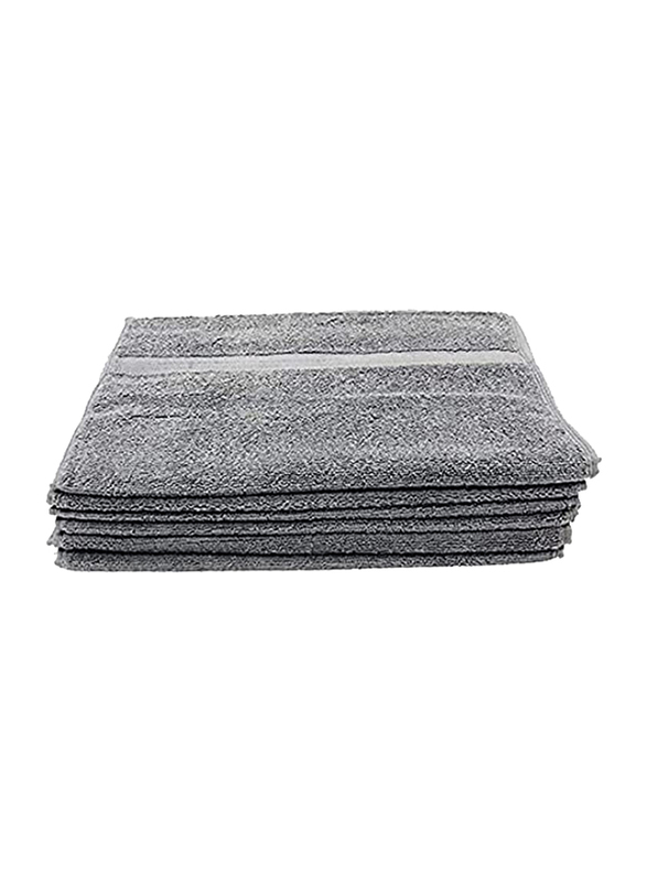 Hand Towel 50x100cm - Grey - 100% Cotton - BYFT Camellia - Pack of 6