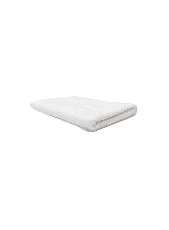 BYFT Iris 2-Piece Twill Hem 100% Cotton Bath Towel Set, 70 x 140cm, White
