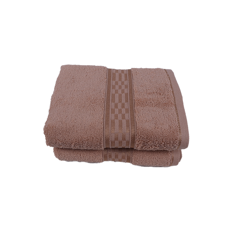 BYFT Home Ultra (Beige) Premium Hand Towel  (50 x 90 Cm - Set of 2) 100% Cotton Highly Absorbent, High Quality Bath linen with Checkered Dobby 550 Gsm
