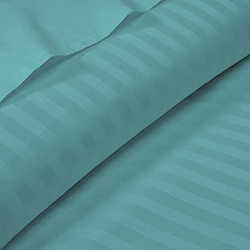 BYFT Tulip 100% Cotton Satin Stripe Duvet Cover, 300 Tc, 1cm, 245 x 265 + 30cm, King, Sea Green