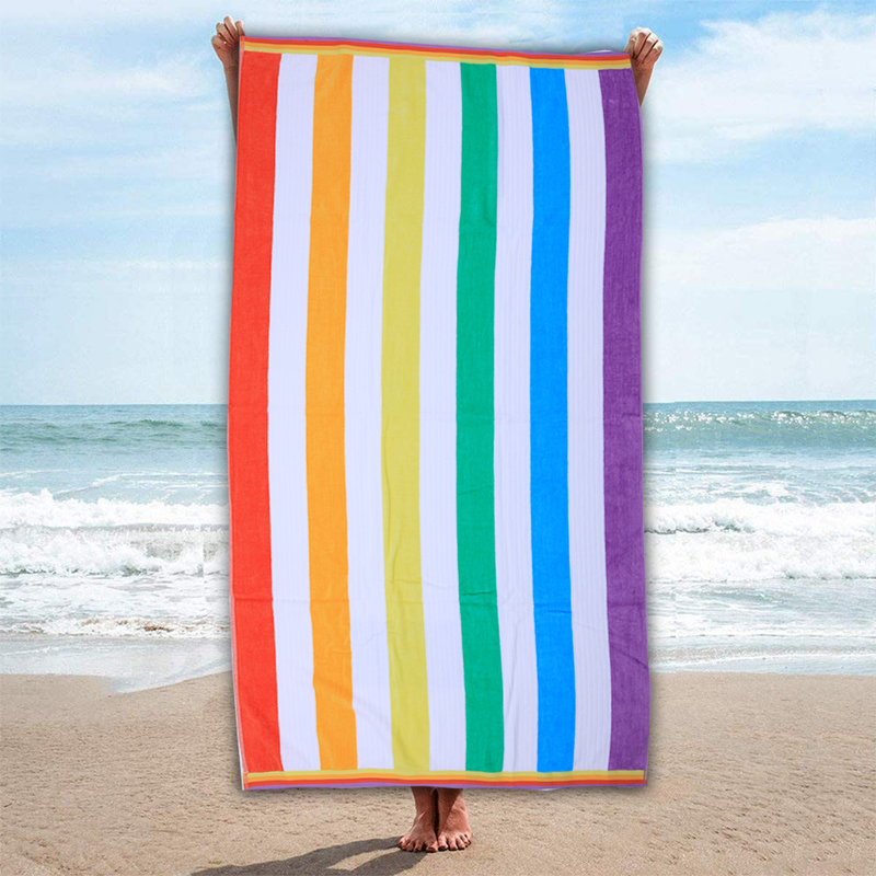 BYFT Jacquard Beach Towel 86 x 162 Cm 390 Gsm Rainbow Cotton Set of 1