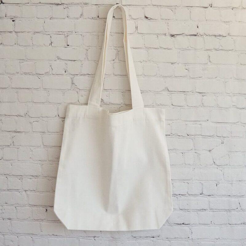 BYFT White Canvas Bag With Cotton Handle