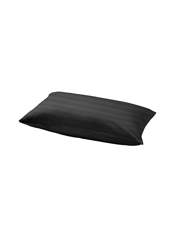 BYFT Tulip Satin Stripe Pillow Cover, 300 Thread Count, Charcoal