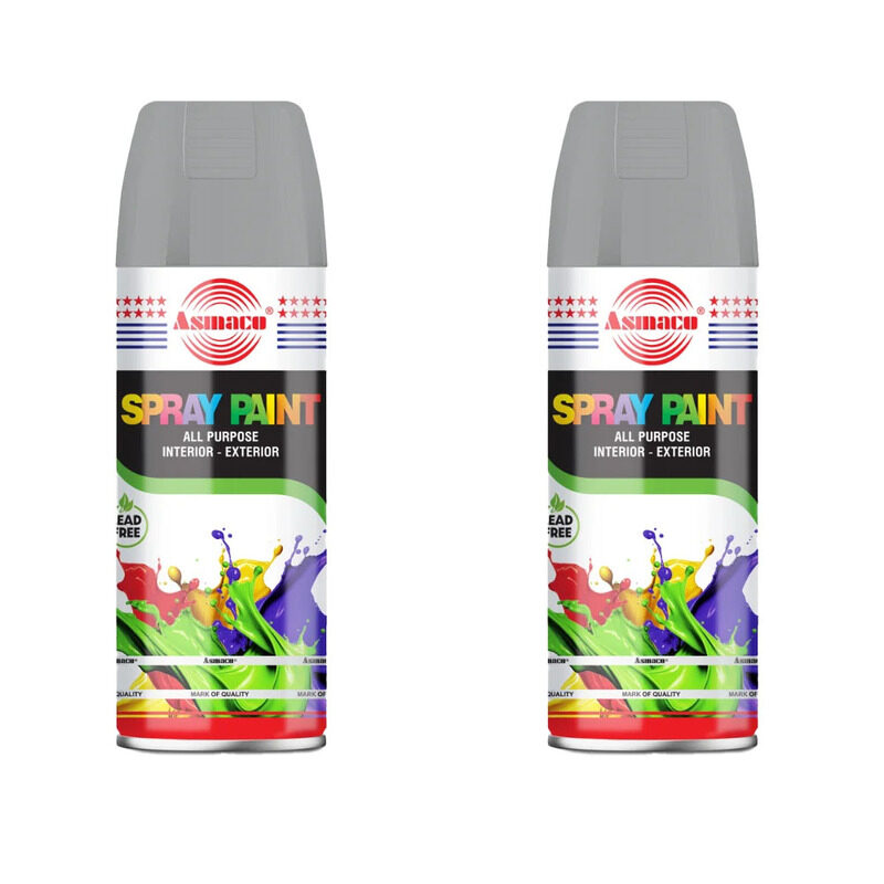 

Asmaco Spray Paint - Silver - 400 Ml - Set of 02