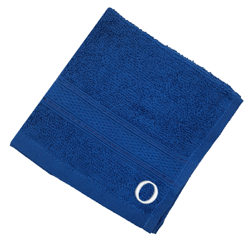 BYFT Daffodil (Royal Blue) Monogrammed Face Towel (30 x 30 Cm-Set of 6) 100% Cotton, Absorbent and Quick dry, High Quality Bath Linen-500 Gsm White Thread Letter "O"