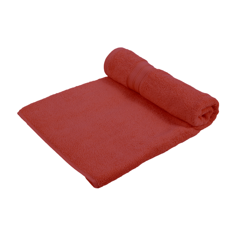 BYFT Home Trendy (Red) Premium Bath Sheet  (90 x 180 Cm - Set of 1) 100% Cotton Highly Absorbent, High Quality Bath linen with Striped Dobby 550 Gsm