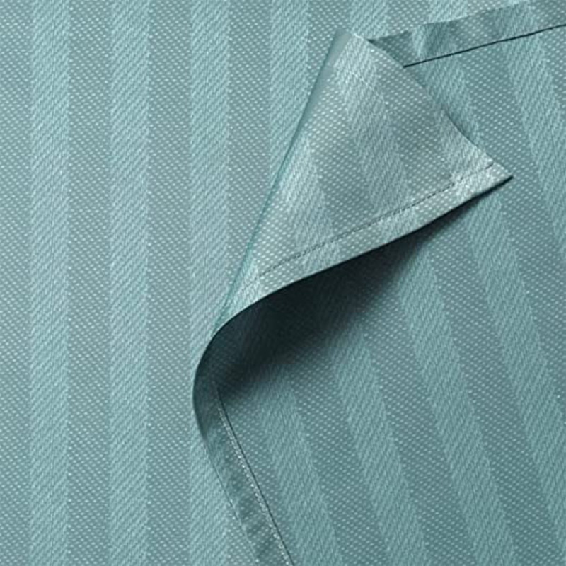 BYFT Tulip 100% Cotton Satin Stripe Flat Bed Sheet, 300 Tc, 1cm, 220 x 280cm, Queen, Sea Green