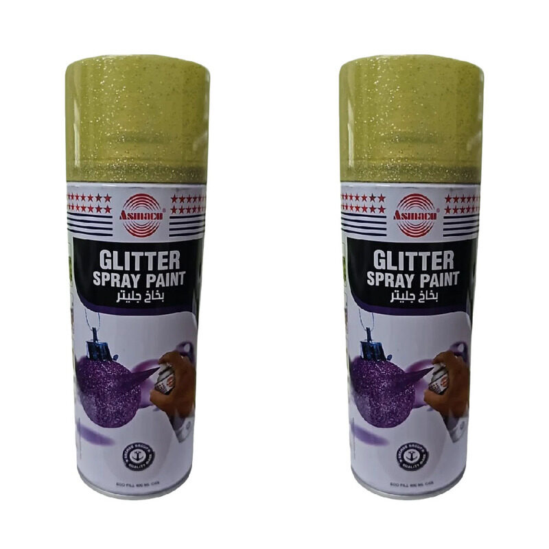 

Asmaco Glitter Spray Paint - Yellow - 400 Ml - Set of 02
