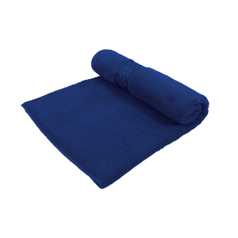 BYFT Home Ultra (Blue) Premium Bath Towel  (70 x 140 Cm - Set of 1) 100% Cotton Highly Absorbent, High Quality Bath linen with Checkered Dobby 550 Gsm