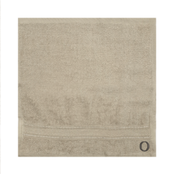 BYFT Daffodil (Light Grey) Monogrammed Face Towel (30 x 30 Cm-Set of 6) 100% Cotton, Absorbent and Quick dry, High Quality Bath Linen-500 Gsm Black Thread Letter "O"