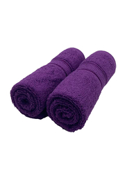 BYFT 2-Piece Daffodil 100% Cotton Hand Towel Set, 40 x 60cm, Purple