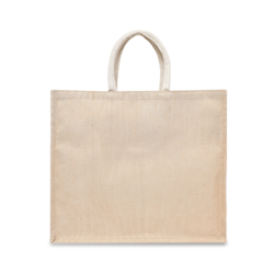 BYFT Laminated Juco Tote Bags with Gusset (Natural) Reusable Eco Friendly Shopping Bag (43.18 x 15.24 x 36.83 Cm) Set of 1 Pc