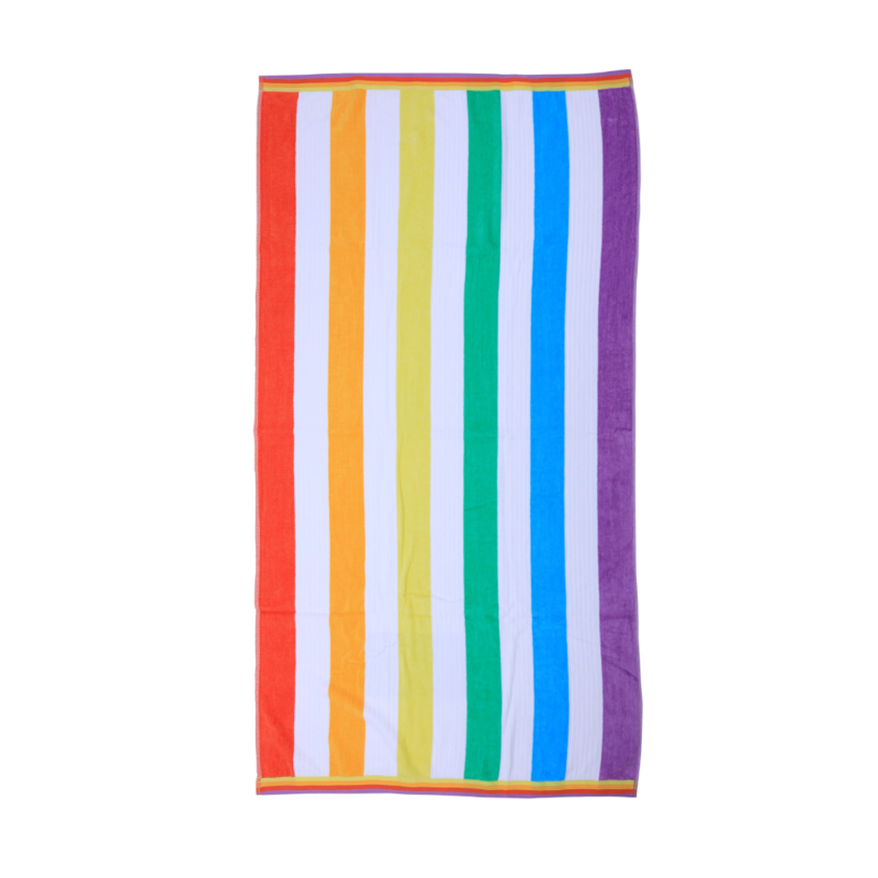 

BYFT Jacquard Beach Towel 86 x 162 Cm 390 Gsm Rainbow Cotton Set of 1